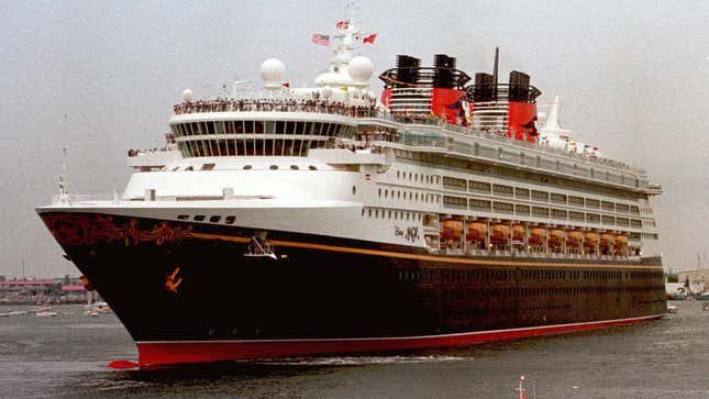 Disney Magic, the company’s first cruise ship, arrives in Port Canaveral, Florida, July 15, 1998. Image via AP.