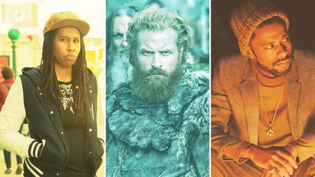 Lena Waithe (Photo: KC Bailey/Universal Television/NBCU Photo Bank via Getty Images), Kristofer Hivju (Screenshot: Game Of Thrones), and Lakeith Stanfield (Photo: Guy D’Alema/FX). Graphic: Allison Corr.