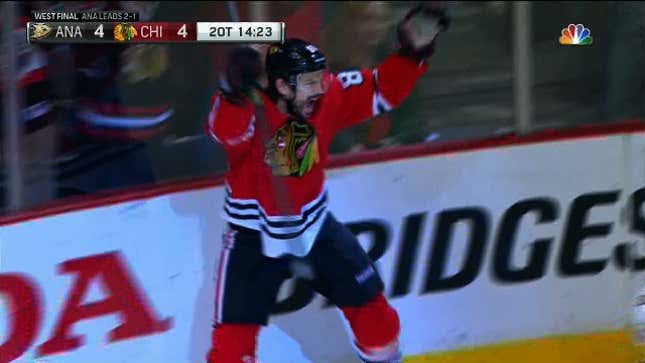 Blackhawks Even Series With Antoine Vermette Goal In Double Overtime