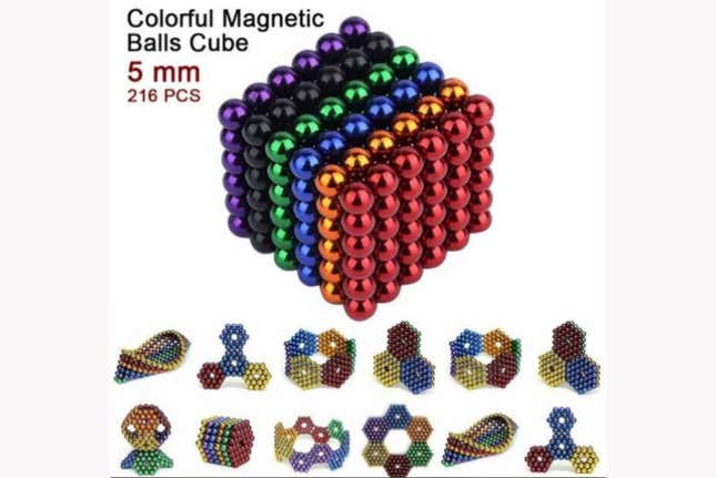 This image provided by the U.S. Consumer Product Safety Commission shows a Relax 5mm Science Kit. On Friday, Dec. 29, 2023, the agency recalled the toys, sold at Walmart.com, which contain powerful magnetic balls that could pose a hazard to children if swallowed and exceed federal standards for their magnetic strength. (U.S. Consumer Product Safety Commission via AP)