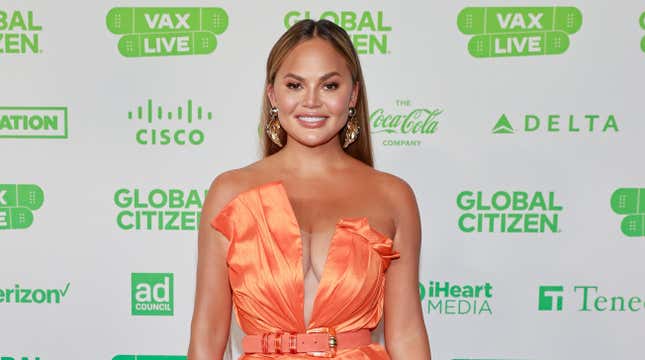 Chrissy Teigen attends Global Citizen VAX LIVE: The Concert To Reunite The World in Inglewood, California.