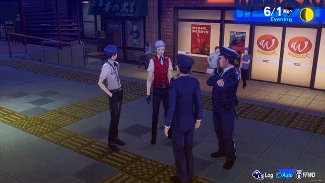 Makoto and Akihiko talk to cops.