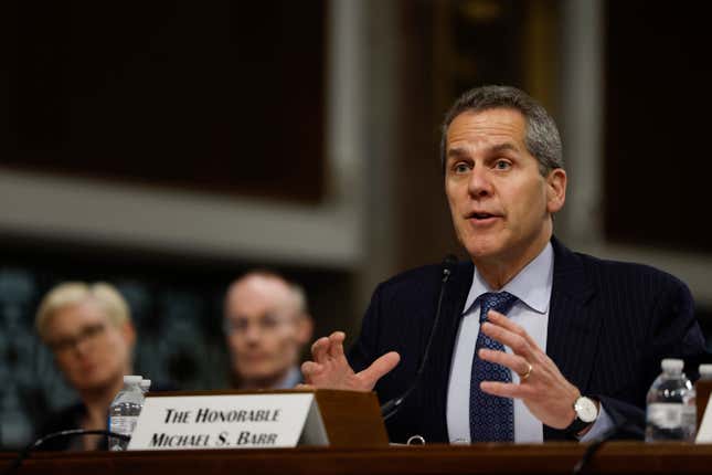 Federal Reserve Board Vice Chair for Supervision, Michael Barr ederal Reserve Board Vice Chair for Supervision Michael S. Barr during a hearing with the Senate Banking Committee on Capitol Hill on May 18, 2023 in Washington, DC.