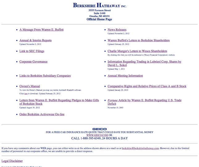 Image for article titled In praise of the extremely ugly and highly functional corporate website