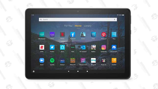 16GB Fire 7 Kids Tablet | $50 | Amazon
32GB Fire 8 Plus Tablet | $55 | Amazon
32GB Fire HD 10 Kids Tablet | $140 | Amazon
64GB Fire 10 Tablet | $150 | Amazon
32GB Fire 10 Plus Tablet w/out Ad Support | $155 | Amazon
