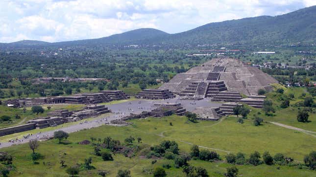 View of the Pyramid of the Moon from the Pyramid of the Sun.