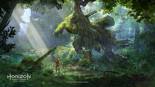 Concept art shows a beautiful forest. 