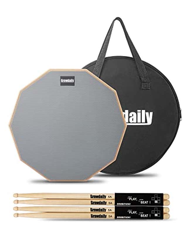 Image for article titled Drum Practice Pad for drumming drum pad and sticks 12 In, Now 38% Off