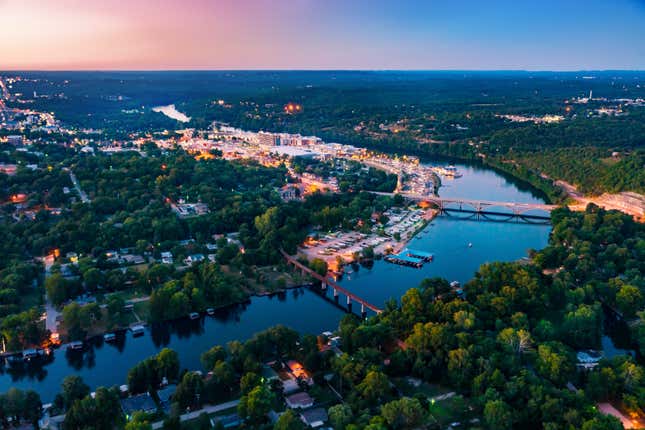 Downtown Branson, Missouri and the Branson Landing