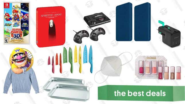 Image for article titled Monday&#39;s Best Deals: Super Mario 3D All-Stars, Extra 20% off Sephora Sale Items, Studio Ghibli Blu-rays, Cuisinart Knives, Nuatica Sweaters, KN95 Face Masks, and More