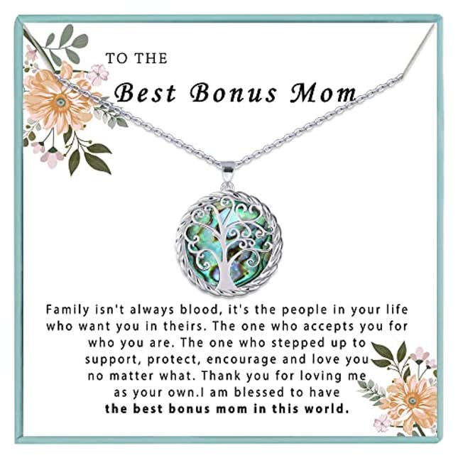 Image for article titled Smilebelle Bonus Mom Necklace Silver Tree of Life Necklace as Mothers Day Gifts, Now 26% Off