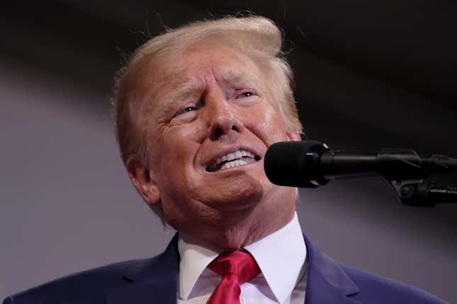 Former President Donald Trump speaks at a rally in Wilkes-Barre, Pa., Sept. 3, 2022.