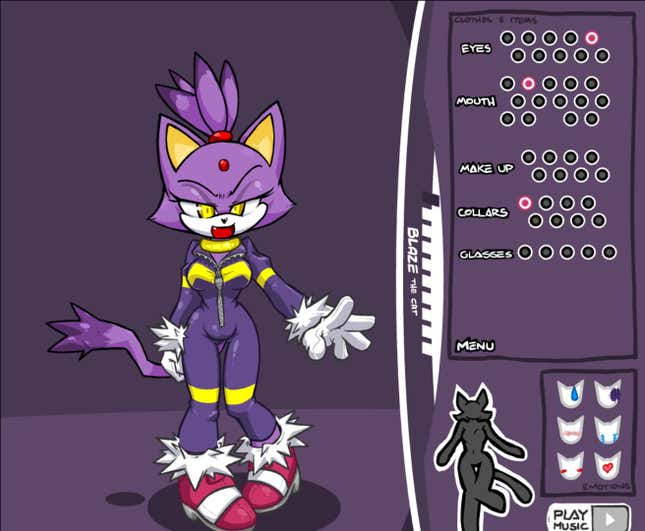 Blaze the Cat Dress Up Screenshots and Videos - Kotaku