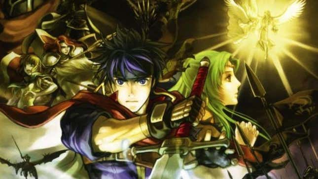 Art shows the heroes of Fire Emblem Path of Radiance.