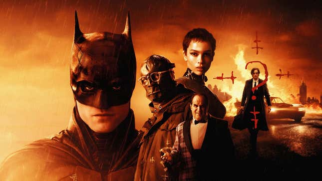 An image shows characters from the Batman movie. 