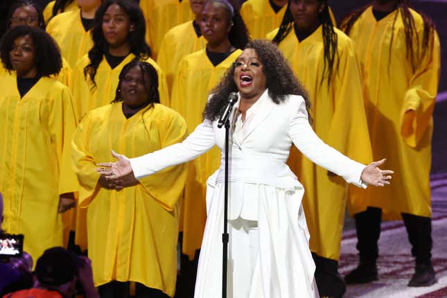  Ledisi performs during the Super Bowl LIX Pregame at Caesars Superdome on February 09, 2025 in New Orleans, Louisiana. 