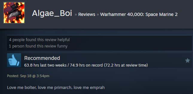 Image for article titled Warhammer 40,000: Space Marine 2, As Told By Steam Reviews