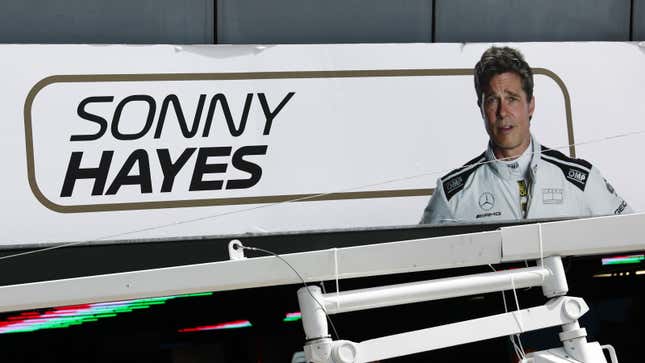 A photo of the Sonny Hayes garage at the F1 paddock. 