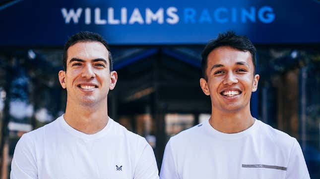 Alex Albon, at right, will join Nicholas Latifi at Williams in 2022 after missing out on a race seat in Formula 1 this season.