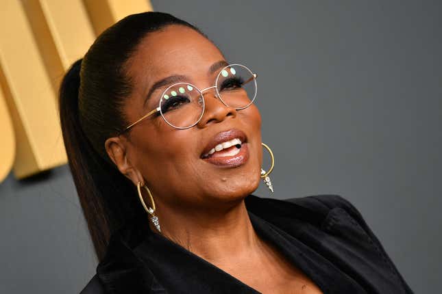 Oprah Winfrey arrives for the premiere of “The Six Triple Eight” at the Egyptian Theatre in Los Angeles on December 3, 2024.