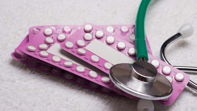 Medicine health care contraception and birth control. Oral contraceptive pills, blisters with hormonal tablets