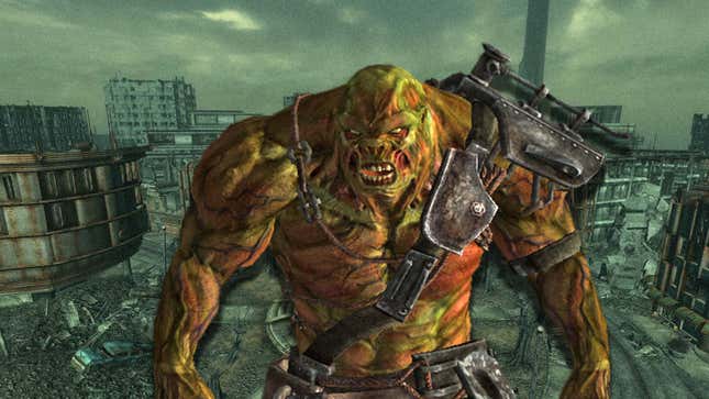 An image shows a Super Mutant from Fallout 3. 