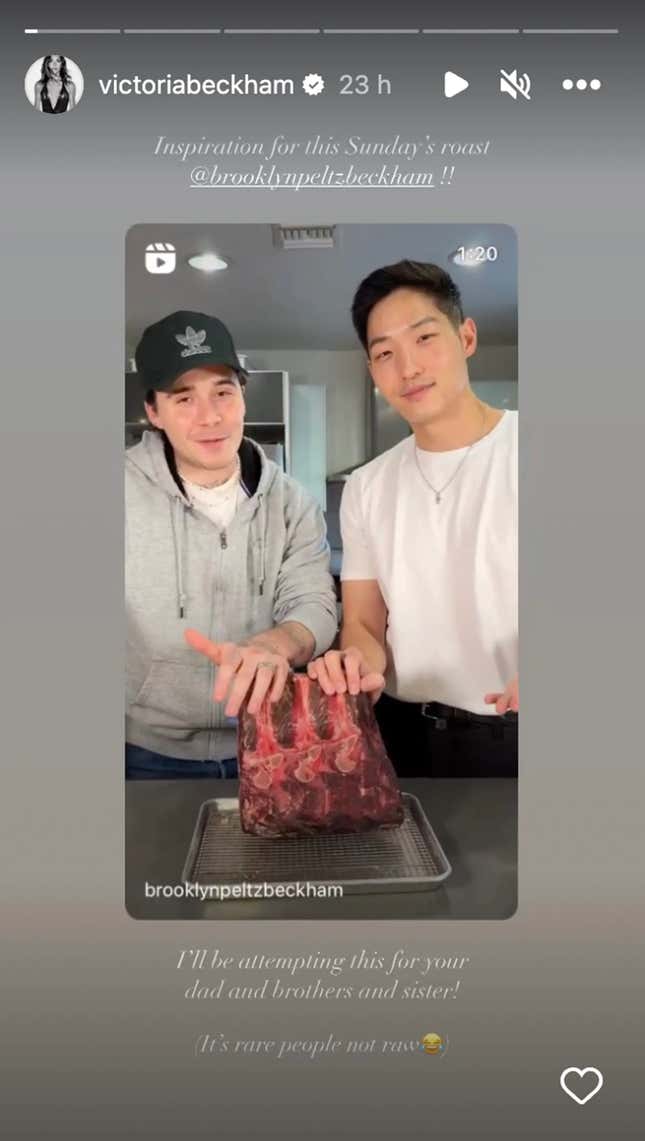 Image for article titled Botulism Watch: Brooklyn Beckham's Sunday Roast