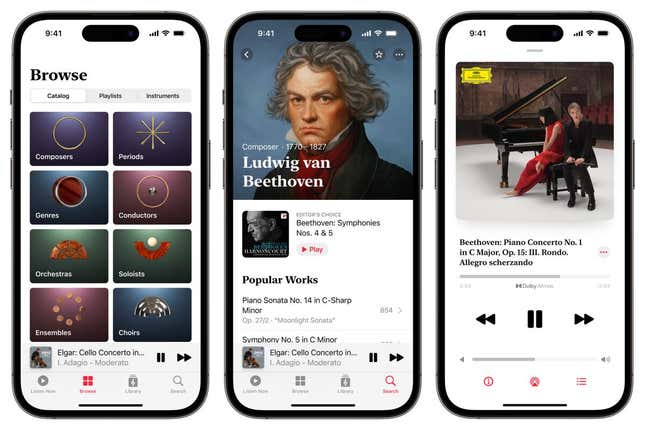 Apple Music-Benutzeroberfläche