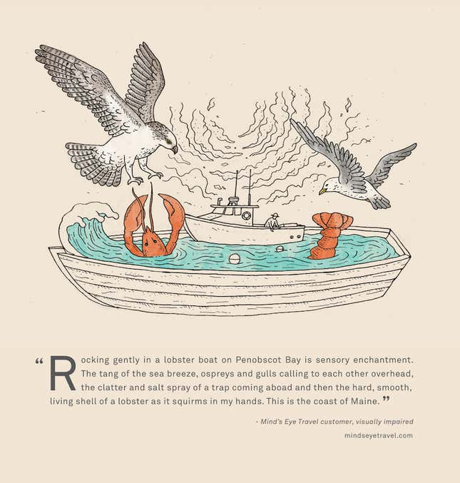 Image for article titled In intricate drawings, an illustrator recreates the “sensory enchantment” experienced by blind travelers