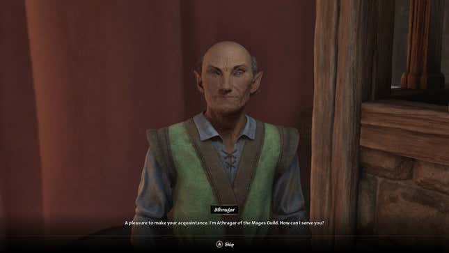 Athragar, del gremio de magos de Chorrol en Oblivion Remastered.