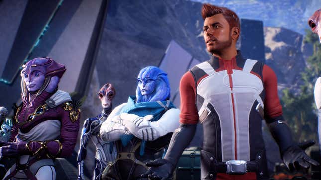Gil is seen standing in a crowd talking to Ryder off-screen.