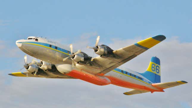 A photo of a Butler Aircraft Services DC-7 Tanker. 