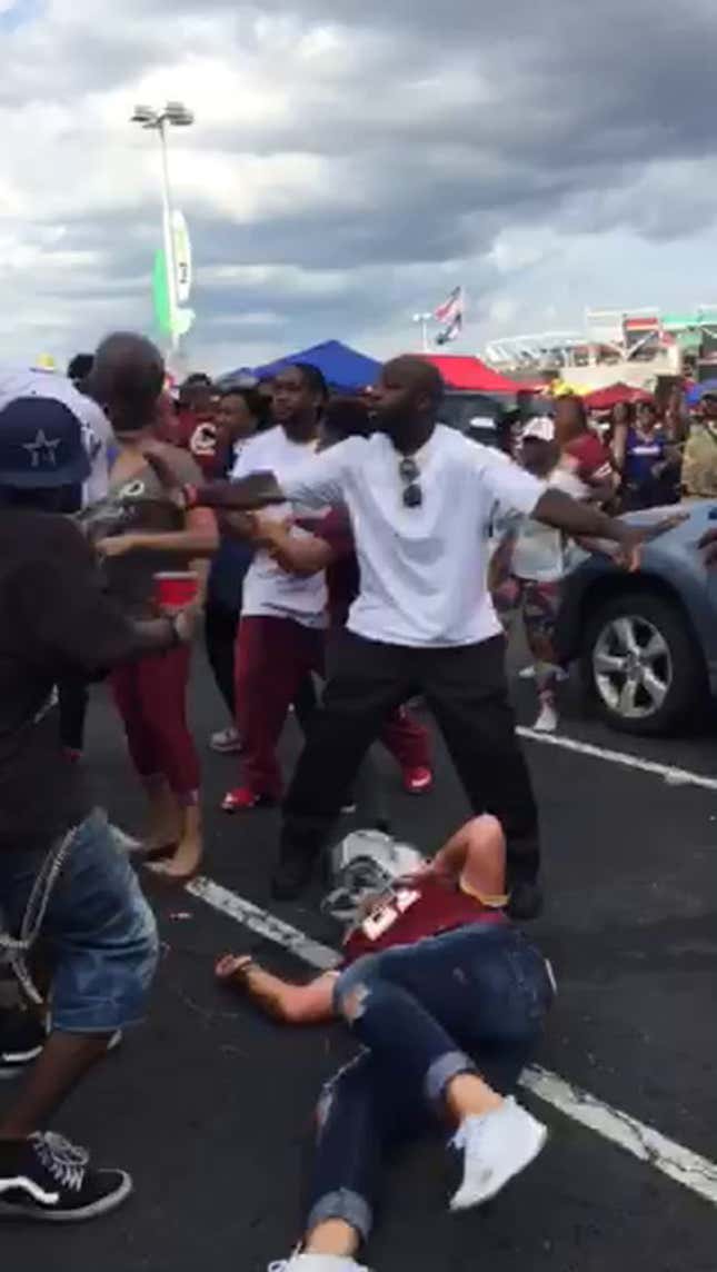 Cowboys Fan Attacks Women During Parking Lot Brawl