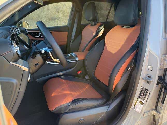 Front seats of a grey 2025 Mercedes-Benz GLC350e