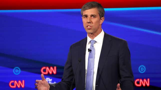 Beto O’Rourke speaks during the Democratic presidential debate in Ohio Oct. 15, 2019.