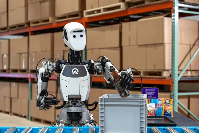 Apptronik’s five-foot-eight, 160-pound Apollo robots have been used to perform low-skilled work for Mercedes-Benz and GXO Logistics.