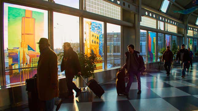 Passagers à l’aéroport international de Salt Like City