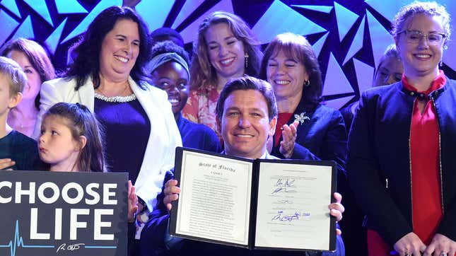 Governor Ron DeSantis signs Florida’s 15-week abortion ban into law.