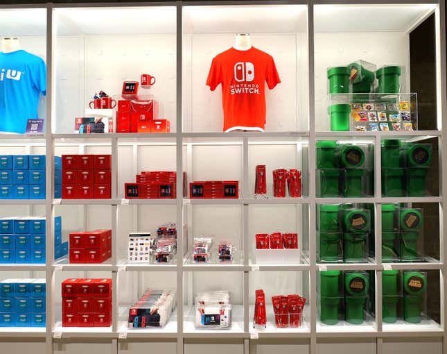 Photos show merch found at the Nintendo museum.