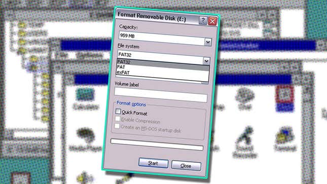 An image shows the old menu box in front of a screenshot showing Windows NT. 