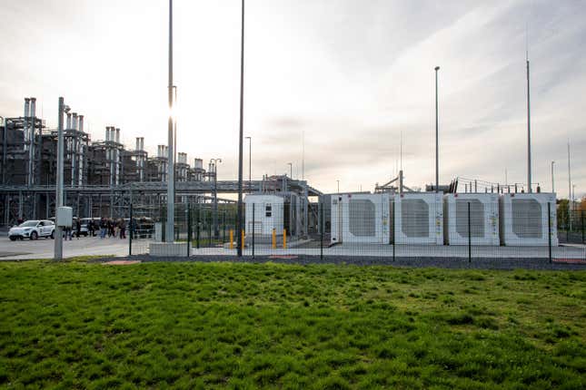 large emergency batteries outside a data center