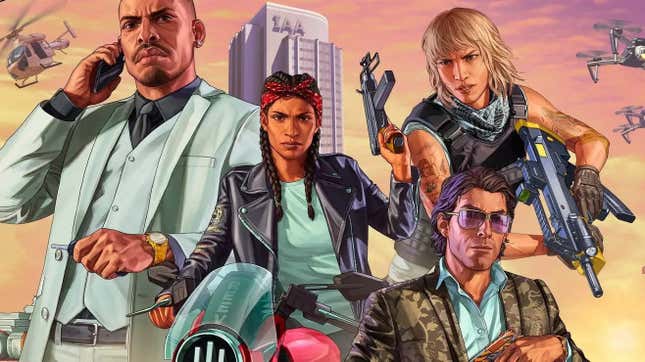 GTA V characters await the next game's trailer reveal. 