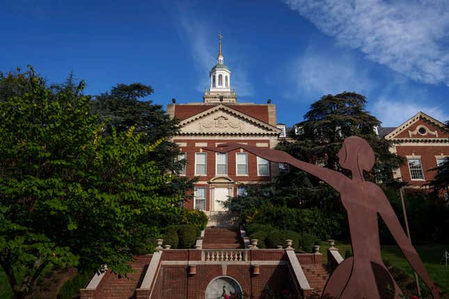 A view of the Howard University campus October 25, 2021, in Washington, DC. Students have complained about mold and poor conditions in some dorm rooms, and over 100 students have been staging a weeks-long protest to highlight the issues.