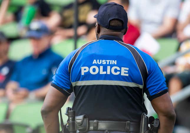 AUSTIN, TX - JULY 29: A member of the Austin, Texas police department