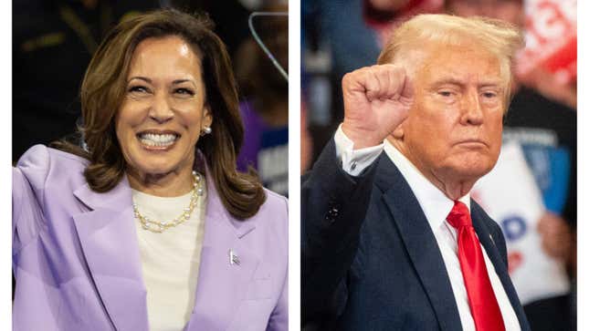 Imagen para el artículo titulado Donald Trump llama a Kamala Harris por su nombre, la vicepresidenta Harris lidera a Trump en estados en disputa, el caso electoral de Fani Willis contra Trump se estanca, Charlamagne Tha God da consejos a la campaña de Harris y más