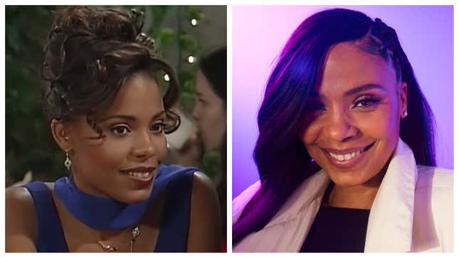 Sanaa Lathan, in “In the House,” 1995; Sanaa Lathan, 2023.