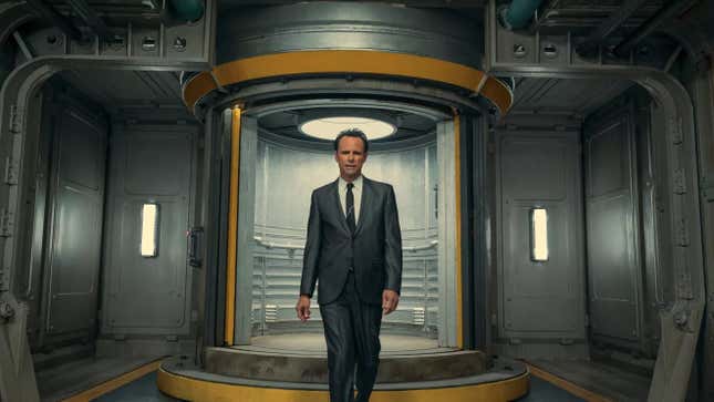 Walton Goggins as Cooper Howard, a Hollywood star before the bombs dropped, and a key player in the history of Vault-Tec.