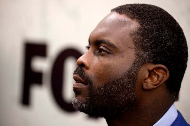 NEW ORLEANS, LOUISIANA - FEBRUARY 06: Former NFL player and FOX NFL studio analyst Michael Vick speaks to the media during FOX Sports Media Day at Ernest N. Morial Convention Center on February 06, 2025 in New Orleans, Louisiana.