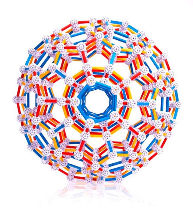 A sphere made out of Zometools.