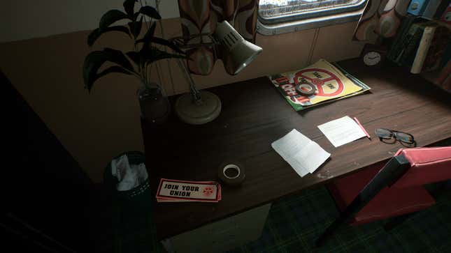 Union promotional materials lie on a desk.
